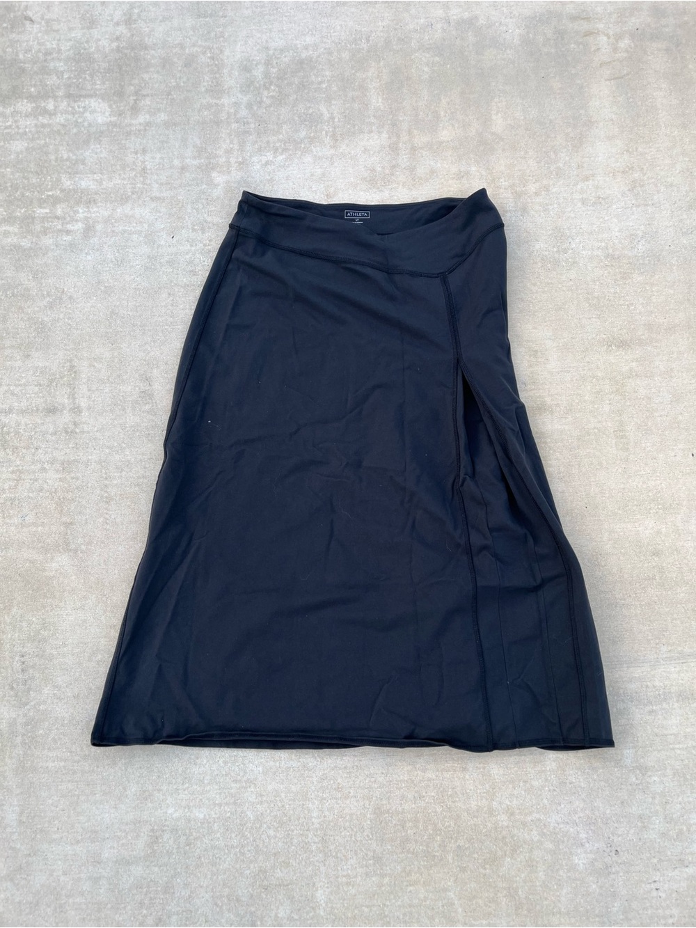 Athleta Black A-Line Active Skirt with Side Panel size LT